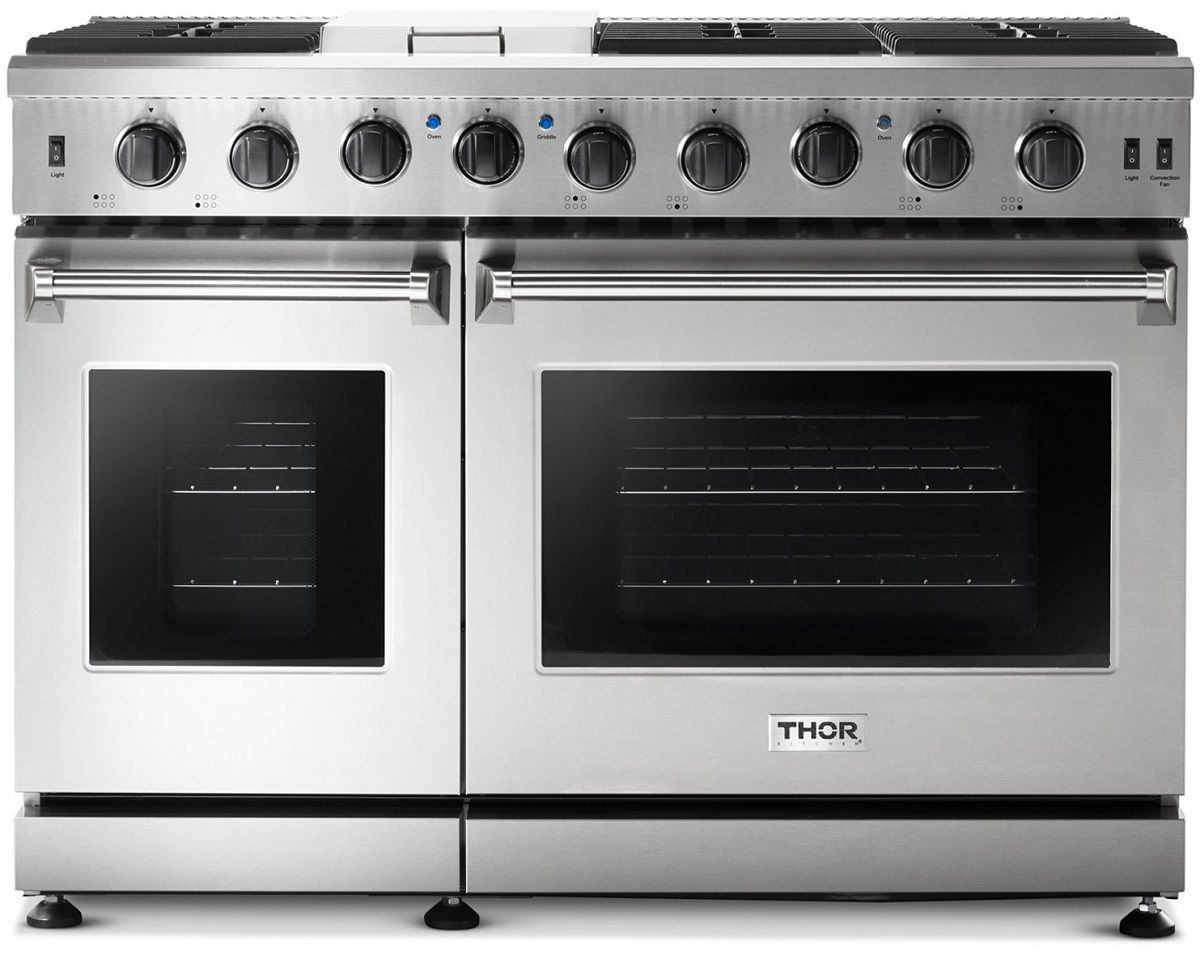 LRG4807U Thor Kitchen 48" Double Oven Gas Range with 6 Sealed Burners