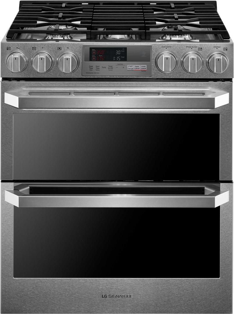 LUTD4919SN LG Signature 30" Slide in Dual Fuel Range with Dual Ovens
