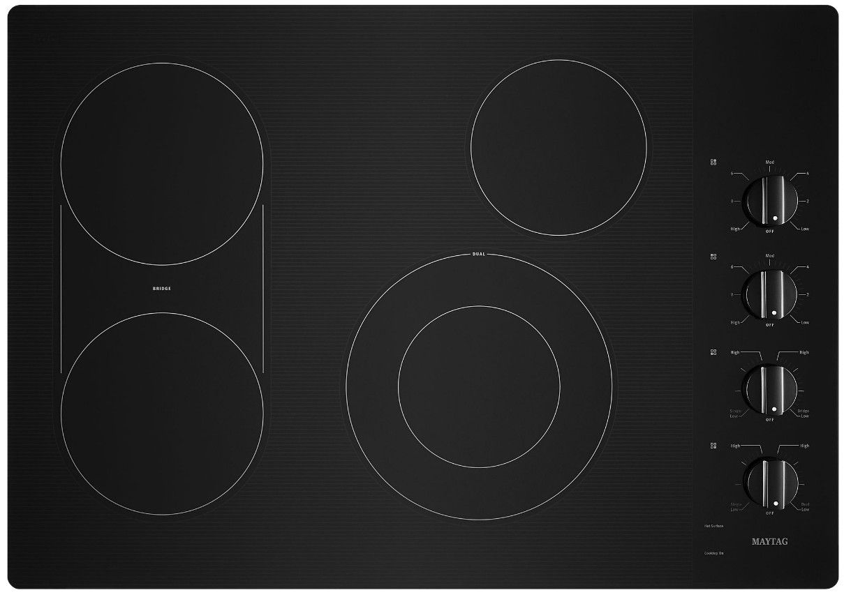 MEC8830HB Maytag 30" Ceramic Glass Electric Cooktop with Quick Preheat