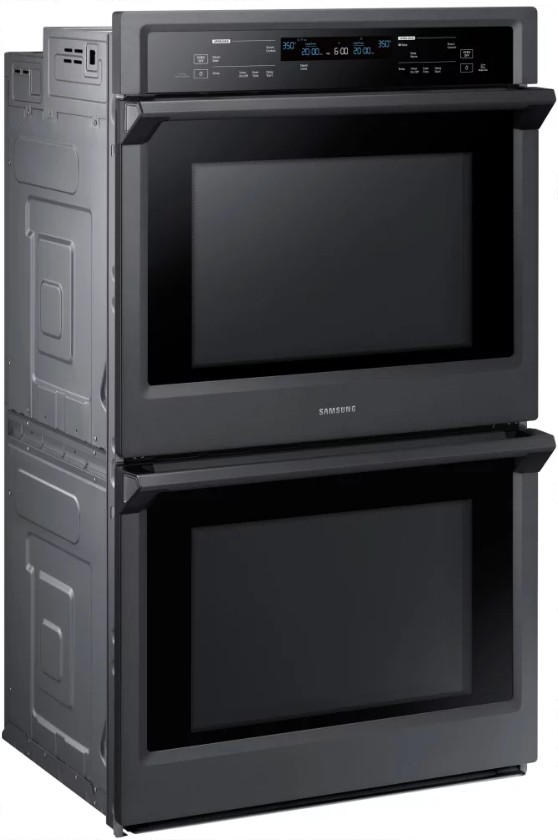 NV51K6650DG Samsung 30" Double Wall Oven with Steam Cook and Dual Convection Black Stainless Steel