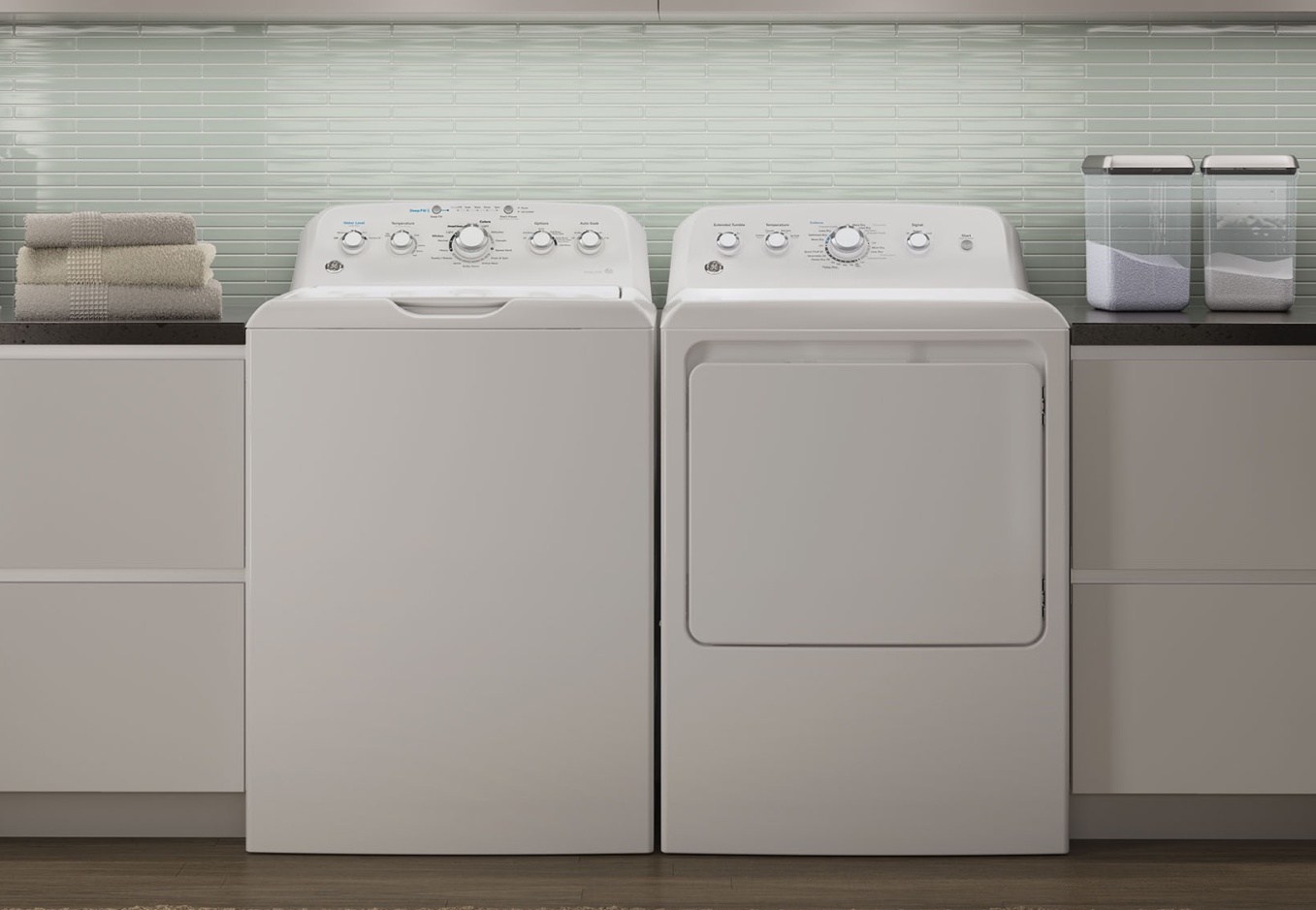 Package GE46WE GE Appliance Laundry Package Top Load Washer with