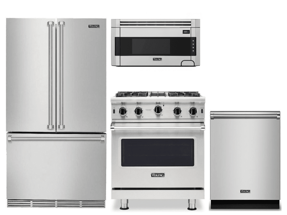 Package V8 Viking Appliance Package 4 Piece Luxury Appliance Package with Gas Range + Free