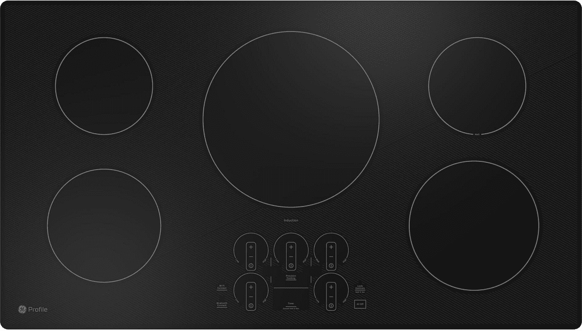 PHP7036DTBB GE Profile 36" ADA Compliant Wifi Enabled Induction Cooktop with Touch Control and 5