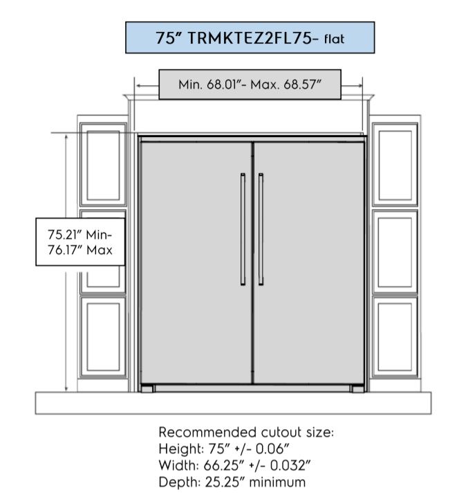 TRMKTEZ2FL75 Frigidaire Professional 75" Flat Trim Kit for Refrigerator