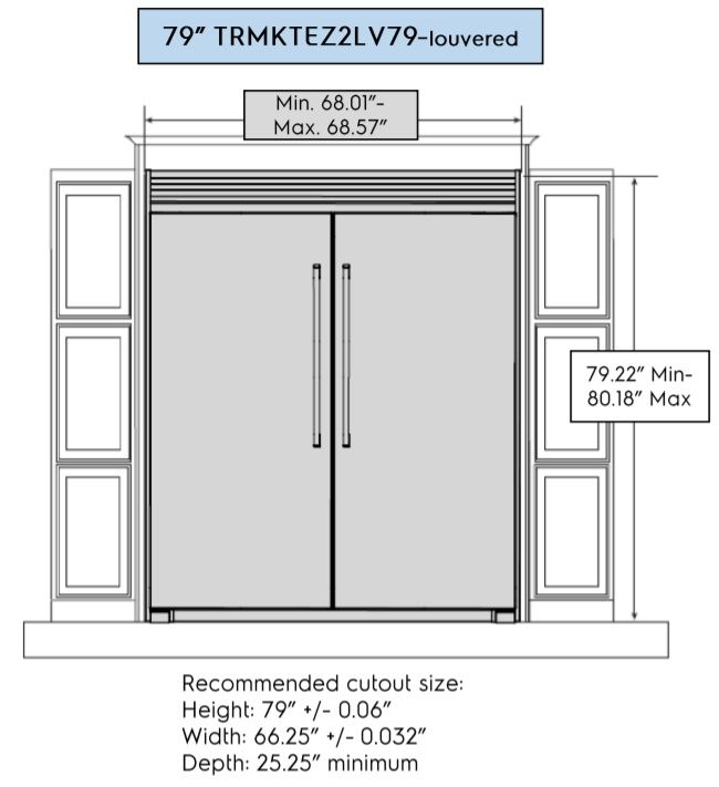 TRMKTEZ2LV79 Frigidaire Professional 79" Louvered Trim Kit for