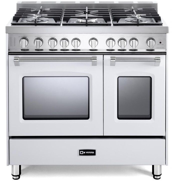 VPFSGG365DW Verona 36" Prestige Series Gas Double Oven Range with 5 Sealed Gas Burners and Full