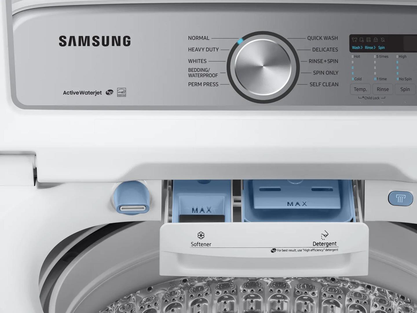 WA50R5200AW Samsung 27" Large 5.0 cu. ft. Capacity Top Load Washer with