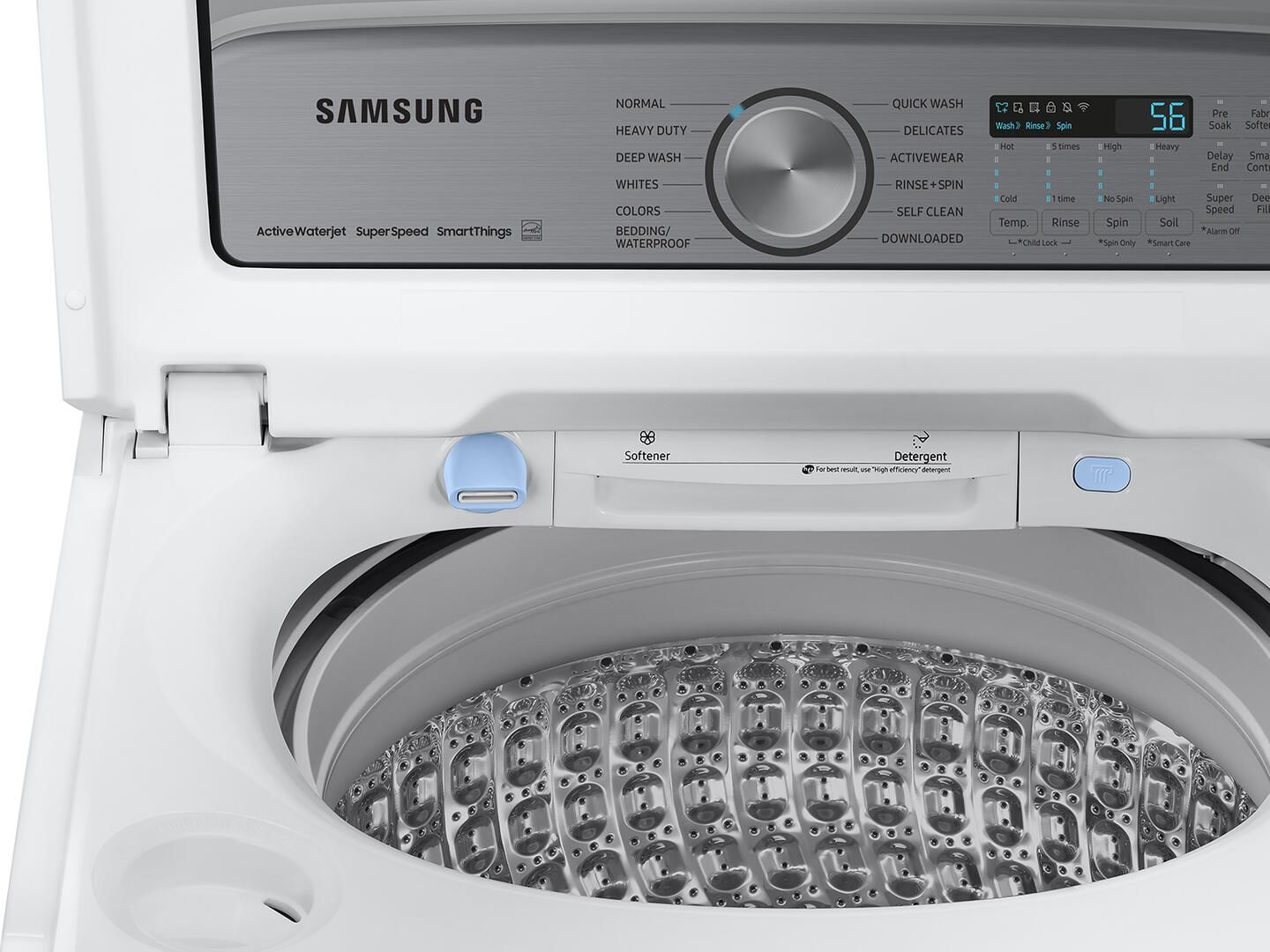 WA52A5500AW Samsung Smart 5.2 cu ft Large Capacity Top Load Washer White