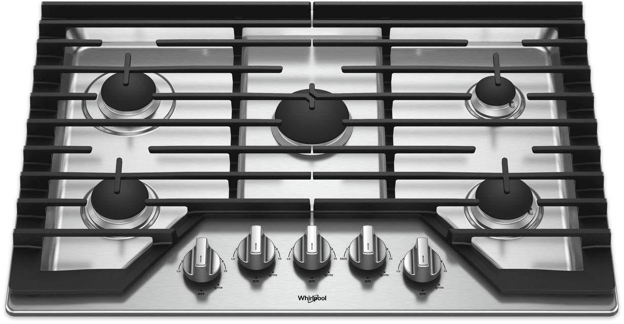 WCG77US0HS Whirlpool 30" Sealed 5 Burner Gas Cooktop Stainless Steel