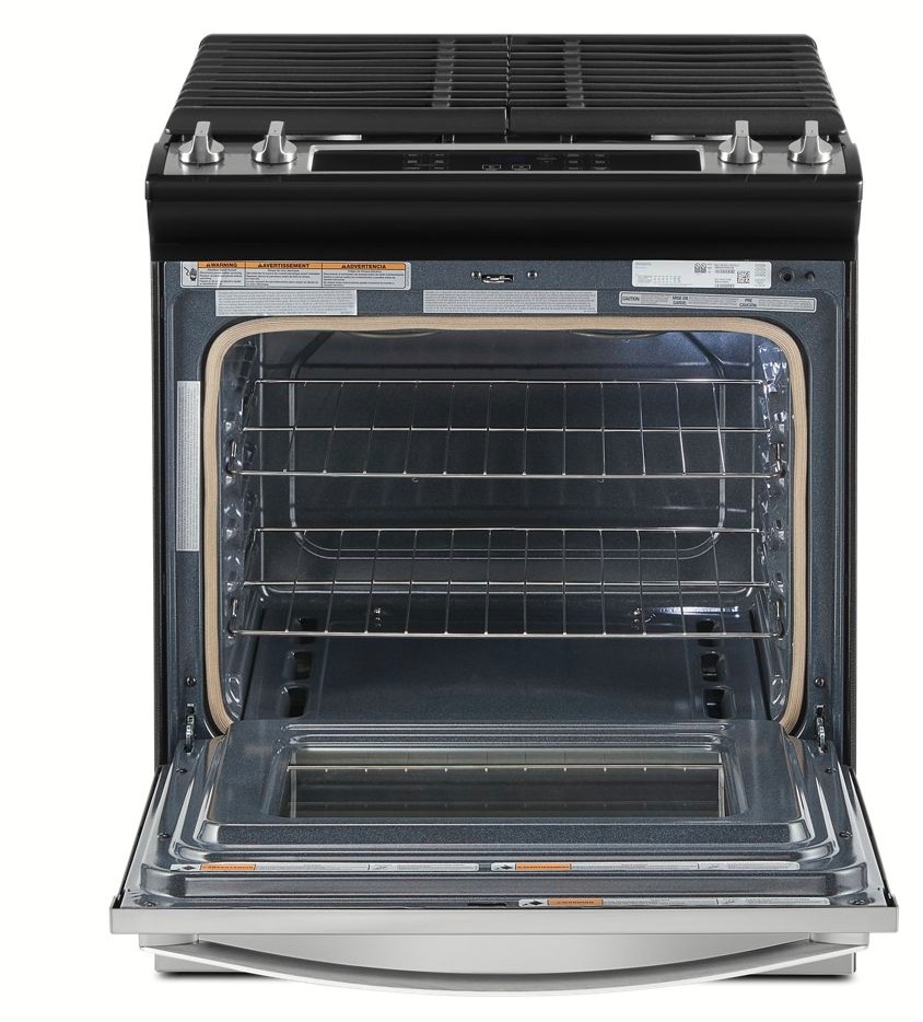 WEG515S0LS Whirlpool 30" 5.0 cu ft Slide In Gas Range with 4 Burners