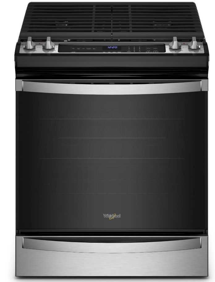 WEG745H0LZ Whirlpool 30" Slide In Gas Range with 5 Burners and 7 in 1