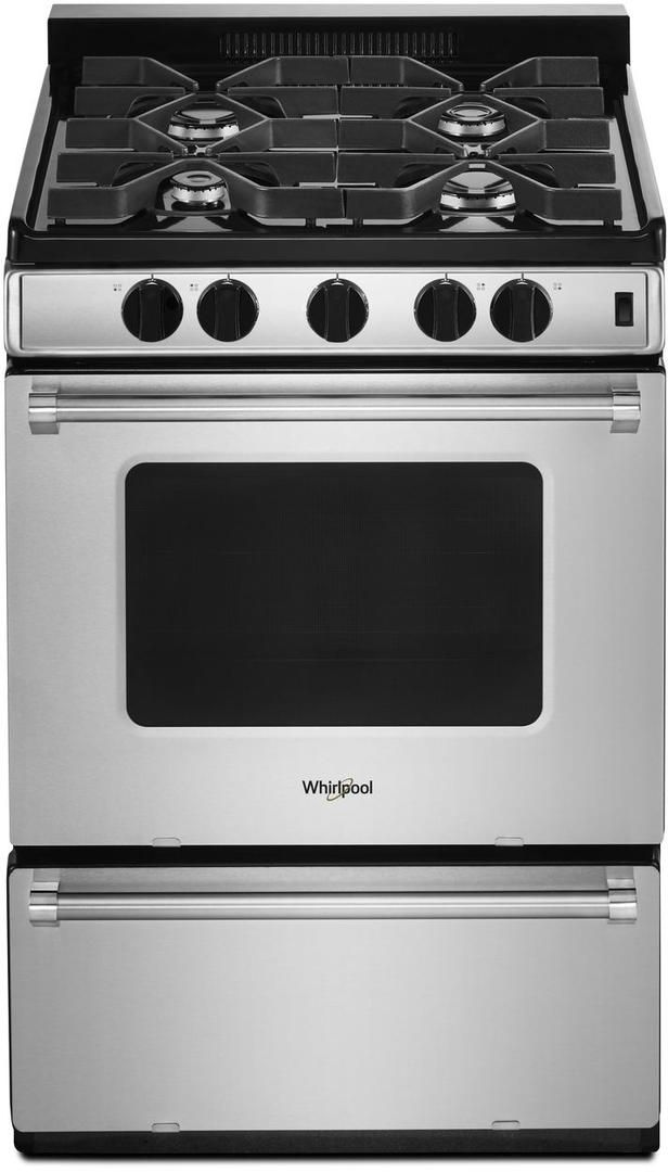 WFG500M4HS Whirlpool 24" Smart Freestanding 4 Sealed Burner Gas Range
