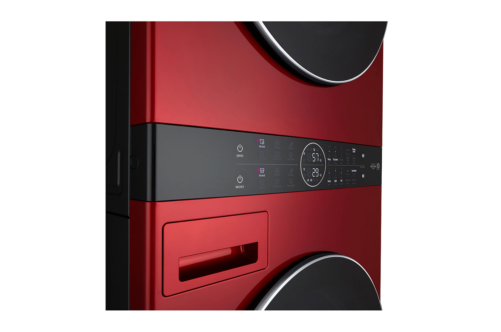 WKEX200HRA LG 27" Smart Electric WashTower with 4.5 cu ft Washer and 7.4 cu ft Dryer Red