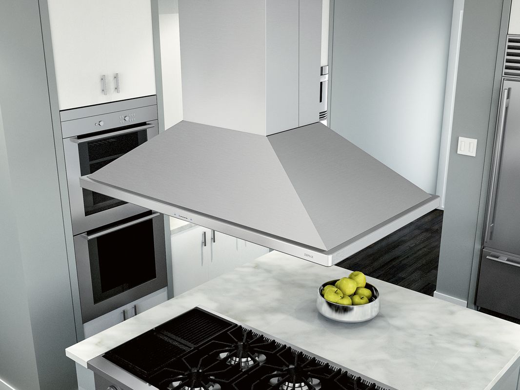 ZSLE42BS Zephyr 42" Siena Pro Island Mount Chimney Pro Range Hood with