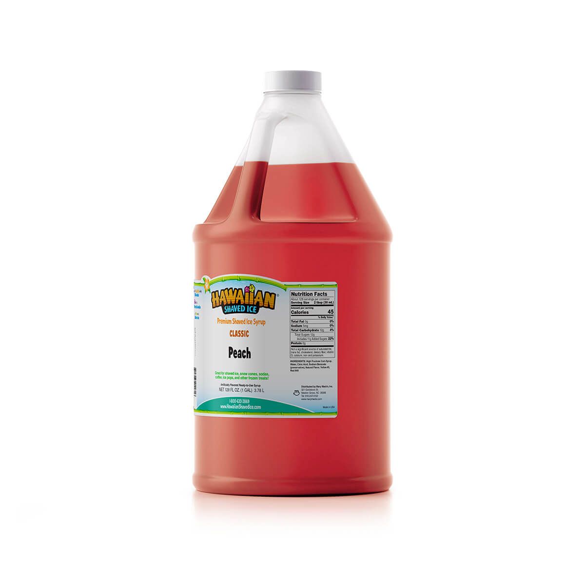 GallonSized Peach Syrup for Shaved Ice Hawaiian Shaved Ice