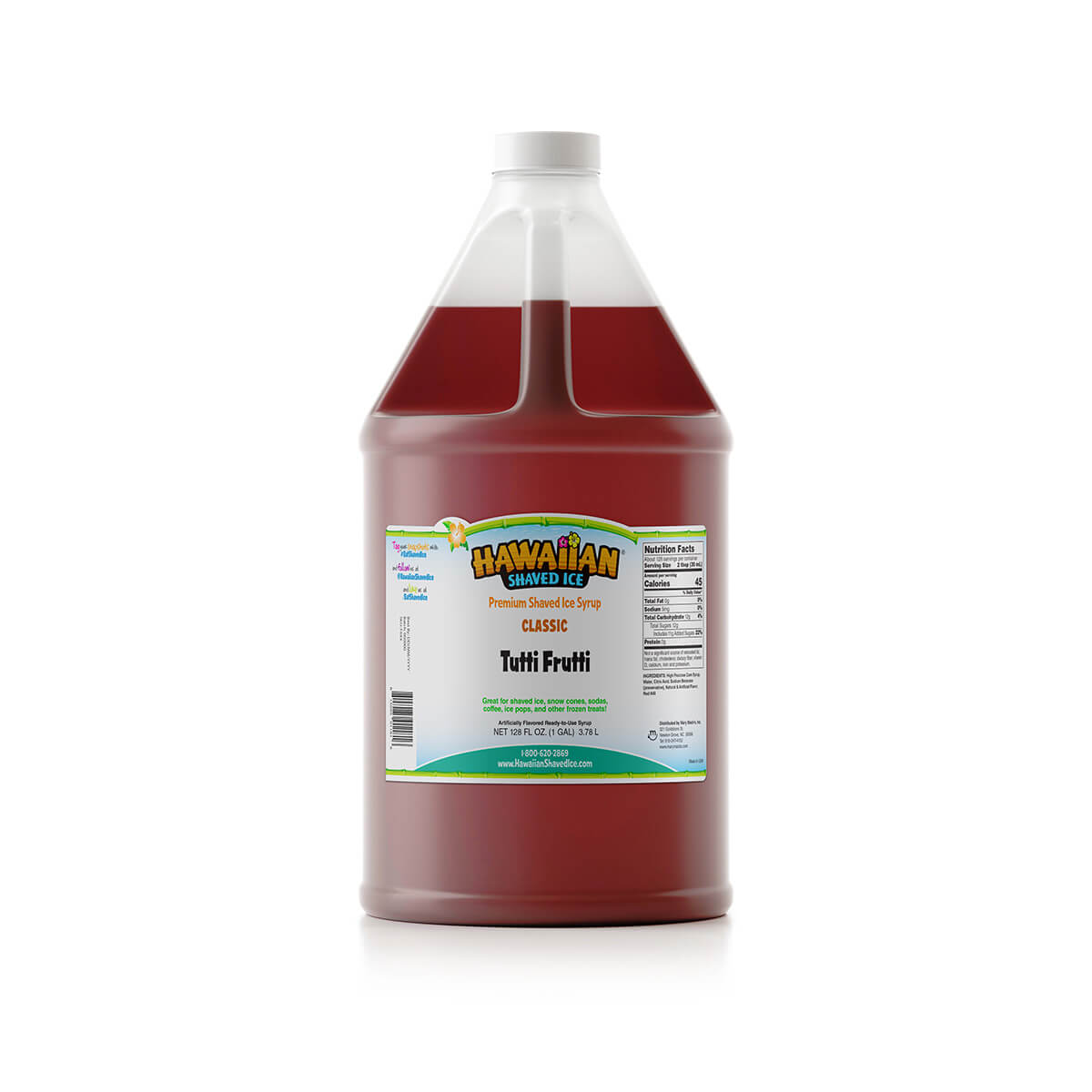 GallonSized Tutti Fruitti Syrup for Shaved Ice Hawaiian Shaved Ice