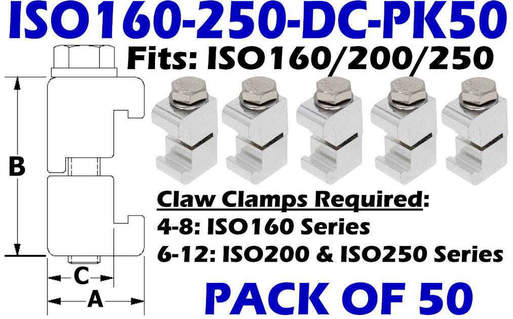 50 Double Claw Clamp Aluminum Fits: ISO160, ISO200 ISO250 (ISO160-250 ...