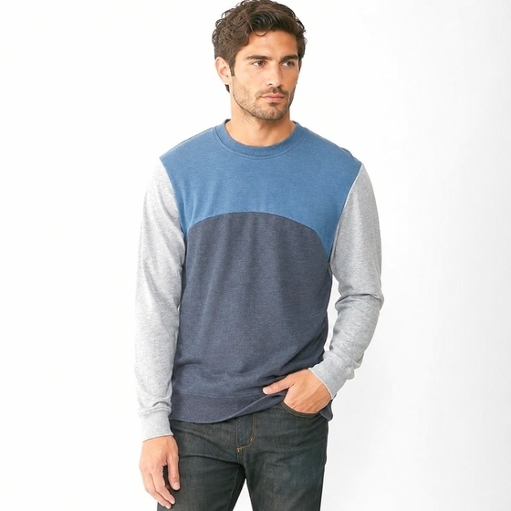 Alternative Apparel French Terry Color Blocked Crew ( Midnight )