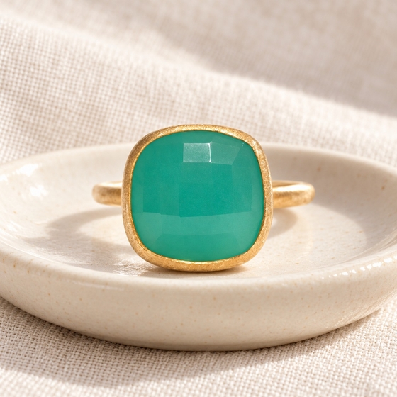 Avindy Chalcedony Cushion Cut Ring