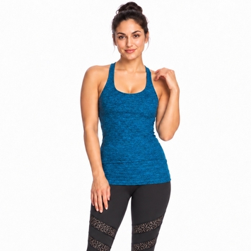 Beyond Yoga Spacedye Cut-Out Cami in True Navy/ Aquatic Blue