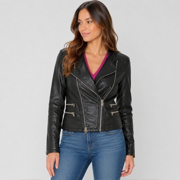 BlankNYC Vegan Leather Moto Jacket in Black