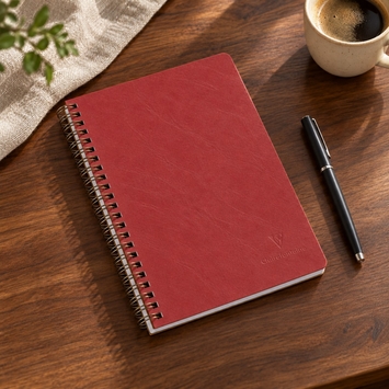 Clairefontaine Basics Large Spiral Bound Notebook (6 x 8.25) in Red