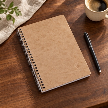 Clairefontaine Basics Large Spiral Bound Notebook (6 x 8.25) in Tan