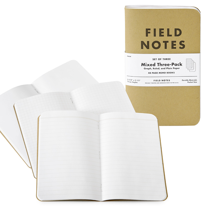 Field Notes Pocket Mixed Notebook (Set of 3) (3.5 x 5.5)