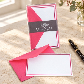 G. Lalo Double Bordered Correspondence Sets (3.25 x 5.25) in Fuschsia