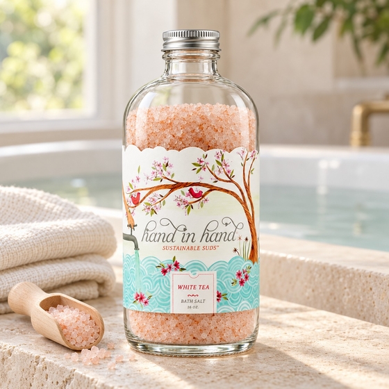 Hand in Hand Purifying Pink Bath Salts ( White Tea )