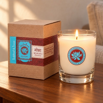 Lotus Love Beauty Kalava Soy Candle in Moksha (Sandalwood & Incense)