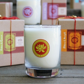 Lotus Love Beauty Kalava Soy Candle in Shatki (Verbena & Coconut)