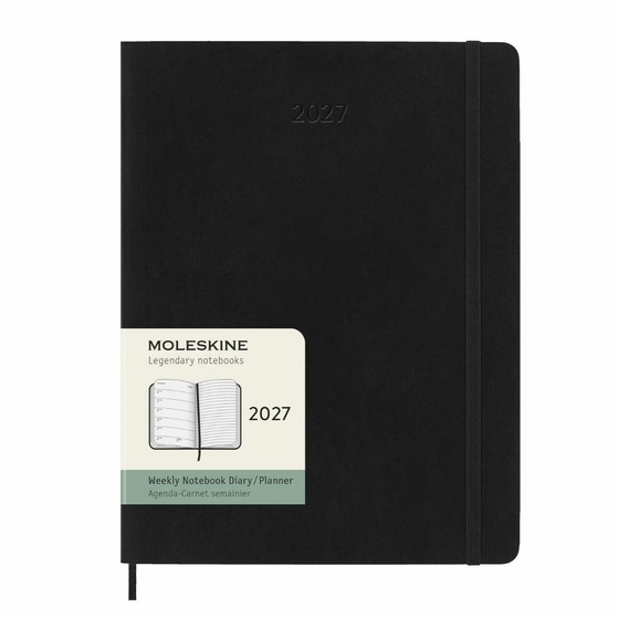 Moleskine 2027 Extra Large Soft Cover Weekly Planner + Notes (7.5 x 9.75) ( Black )