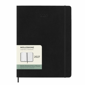 Moleskine 2027 Extra Large Soft Cover Weekly Planner + Notes (7.5 x 9.75) in Black