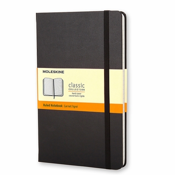Moleskine Classic Large Hard Cover Notebook (5 x 8.25) in Black