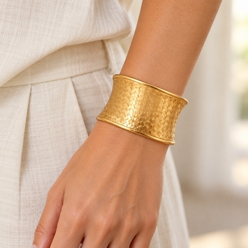 Satya Gold Woven Cuff Bracelet