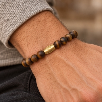 Satya Jewelry Men&rsquo;s Tiger&rsquo;s Eye Stretch Bracelet