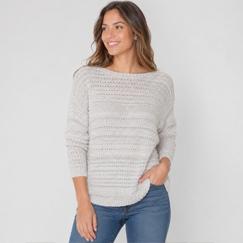 Six Ten La Jolla Pullover in Aluminum/ Winter White