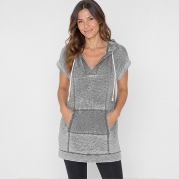 Splendid Burnout Tunic Hoodie in Shadow