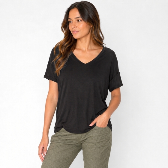 Splendid Rayon Jersey Shirt ( Black )