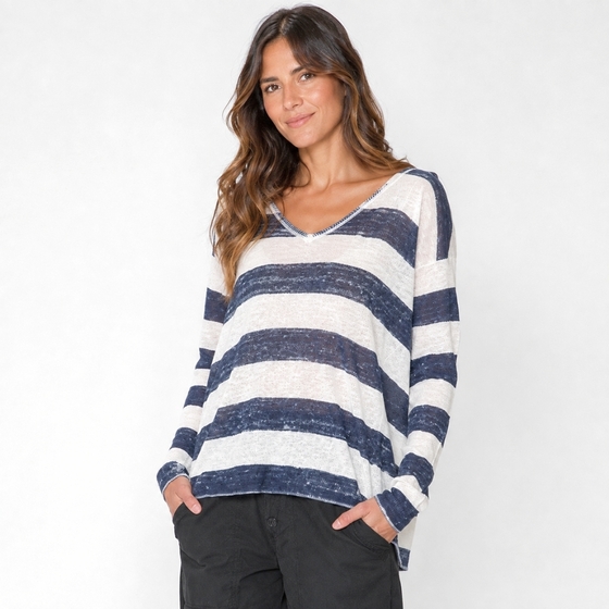 Splendid Southhampton Sweater ( Natural/ Navy )