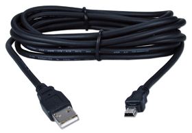 10 ft  USB 2.0 Certified 480Mbps Type A Male to Mini B Male Black Cable