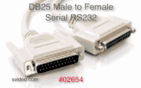 15ft DB25 Male to Female Serial RS232 Extension Cable