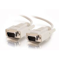 15ft DB9 Male to Male Serial RS232 Cable - Beige