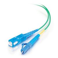 1m LC-SC 9-125 OS1 Simplex Singlemode Fiber Optic Cable - Plenum CMP-Rated - Green