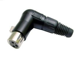 3 Pin Female XLR Right Angle Plug Black