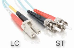 3m LC-ST 10Gb 50-125 OM3 Duplex Multimode PVC Fiber Optic Cable - Aqua