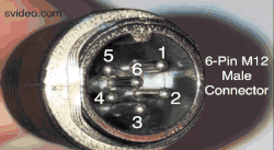 6-Pin M12 to 6-Pin Mini DIN Adapter Cable