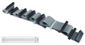 80inch UltraSCSI HPDB68 MicroD68 Seven Drives Ribbon Cable plus a Terminator Connector