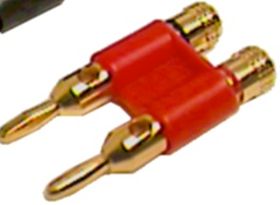 Dual Banana Plug Metal Gold Red